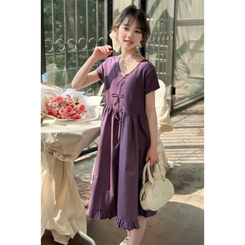 比比我连衣裙 洋气舒适时髦短袖 中小童