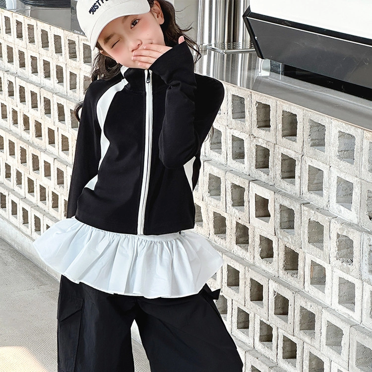 比比我休闲运动套装  女童春秋季时尚 百搭大童潮牌小孩衣服 小女孩短袖洋气时髦 舒适帅气轻便