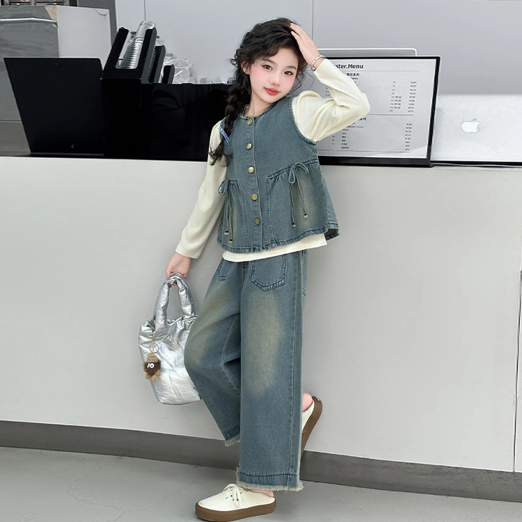 比比我休闲运动套装   女童春秋季大童潮牌时尚 百搭 小孩衣服 小女孩长袖洋气时髦 舒适帅气轻便