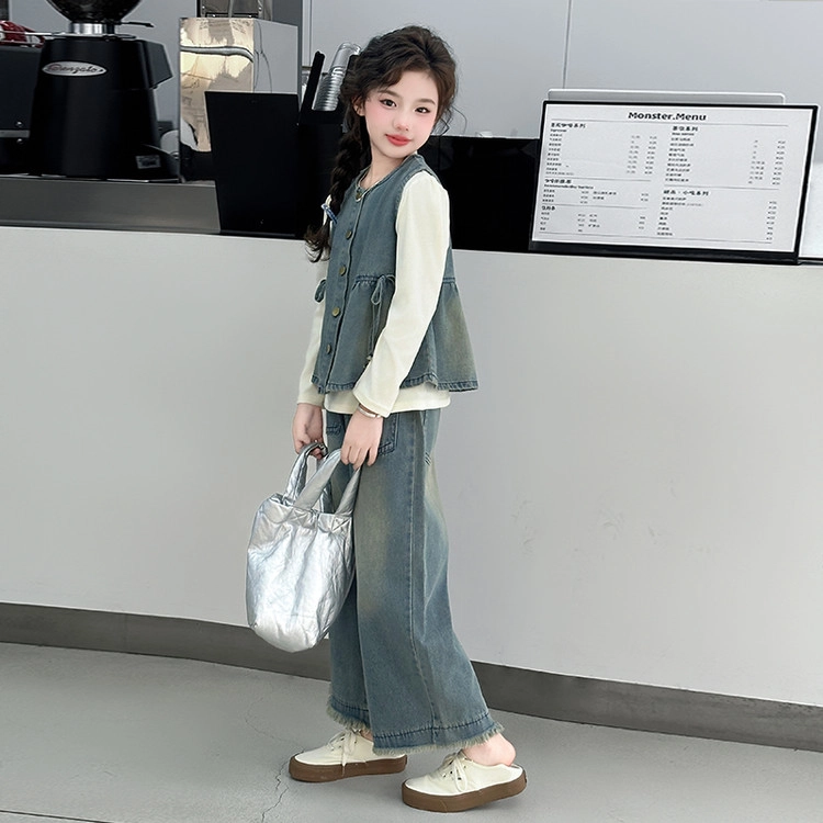 比比我休闲运动套装   女童春秋季大童潮牌时尚 百搭 小孩衣服 小女孩长袖洋气时髦 舒适帅气轻便
