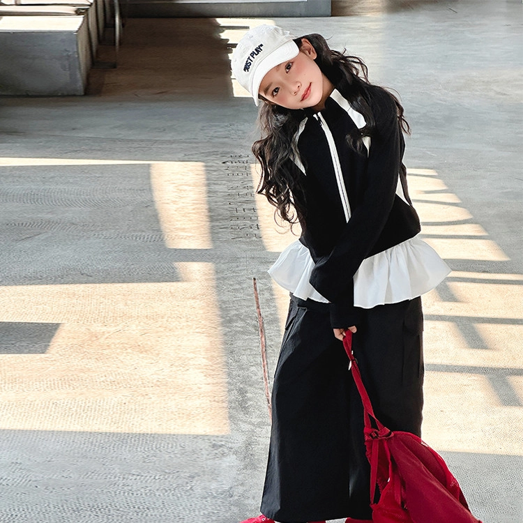 比比我休闲运动套装  女童春秋季时尚 百搭大童潮牌小孩衣服 小女孩短袖洋气时髦 舒适帅气轻便