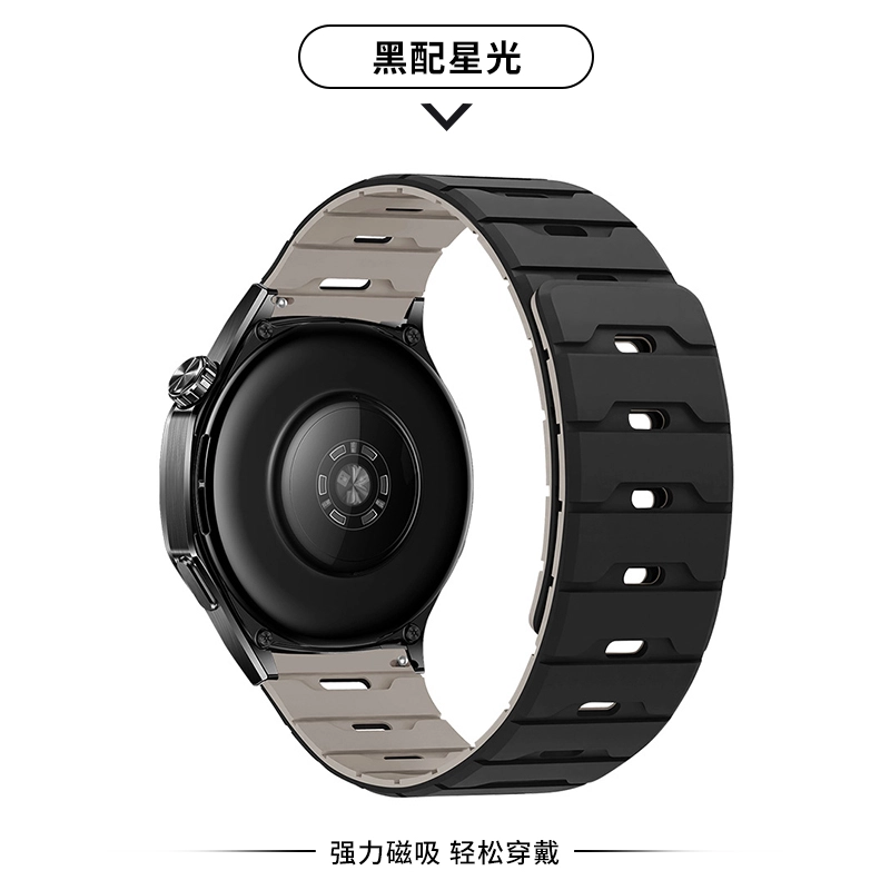 亿祈发 表带 颂拓适用 硅胶材质 龙鳞纹磁吸液态硅胶表带男女通用