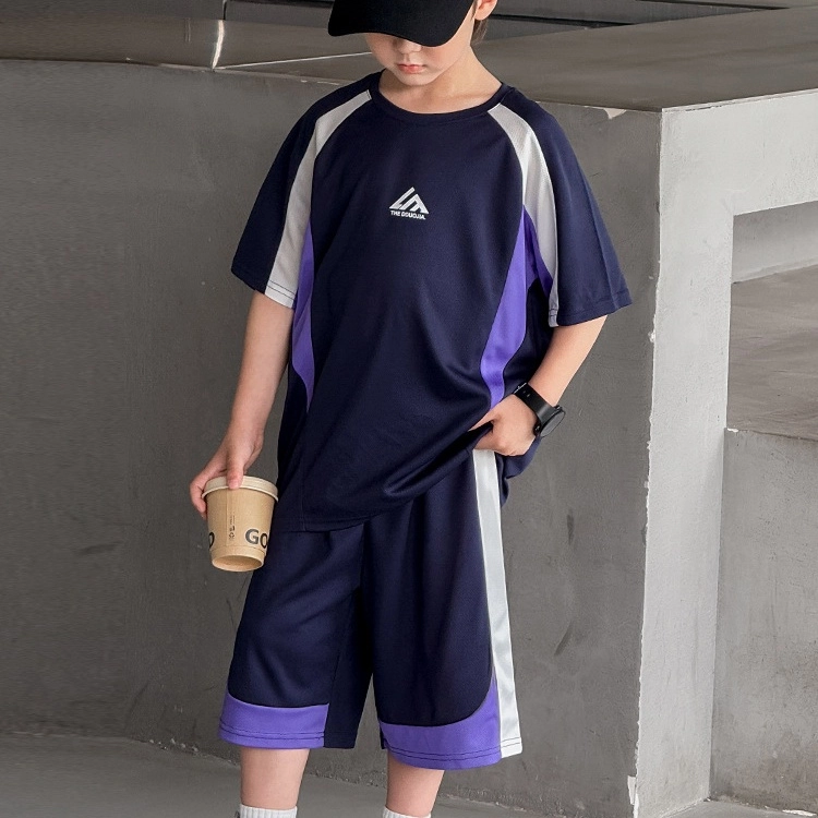 俞兆林休闲运动套装 俞兆林男童夏装短袖中大儿童夏季炸街夏款男孩两件