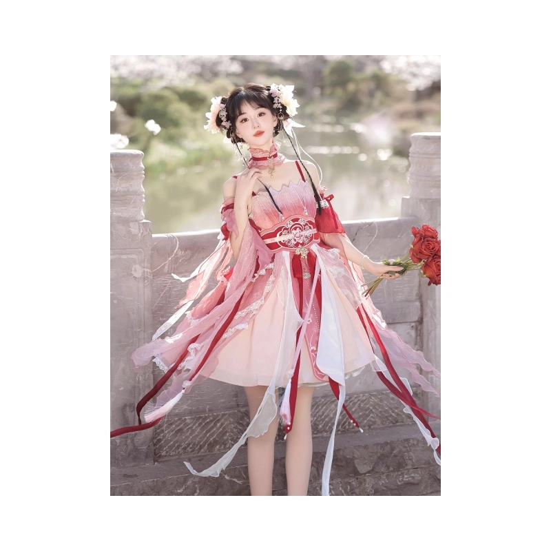 依钗 中华风朝露华刺绣汉元素羽袖腰封花嫁萝莉装 女款