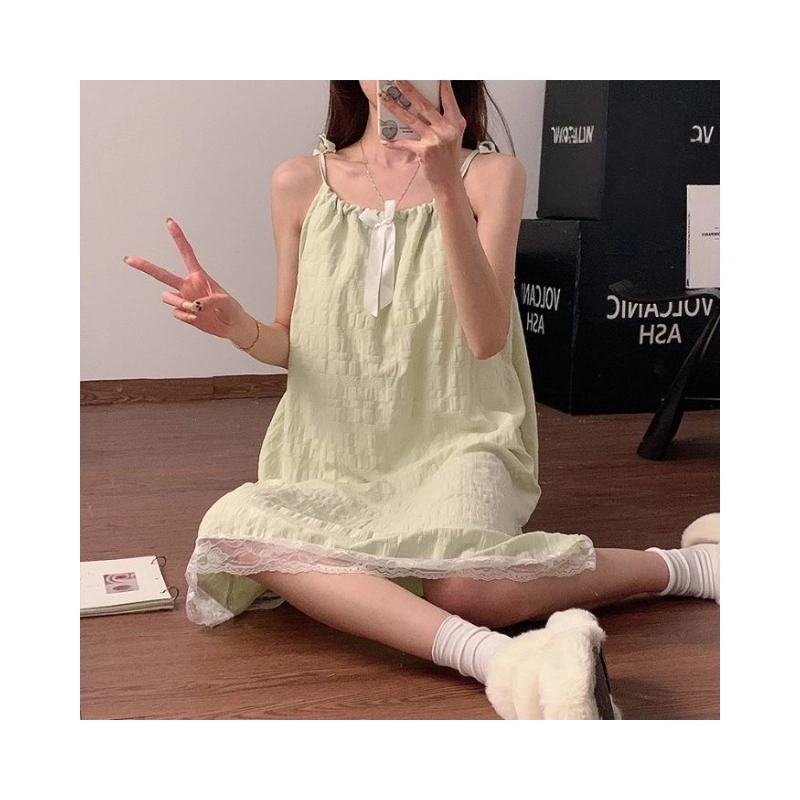 依钗 可爱小清新简约休闲吊带连衣裙 女款