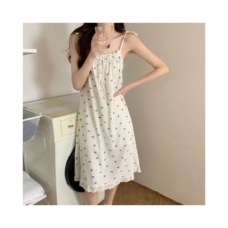 依钗 时尚休闲简约百搭宫廷吊带连衣裙 女款