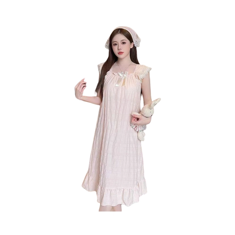 依钗 带胸垫睡衣少女夏季薄款柔软透气云朵棉吊带睡裙甜美家居服可外穿连衣裙 女款