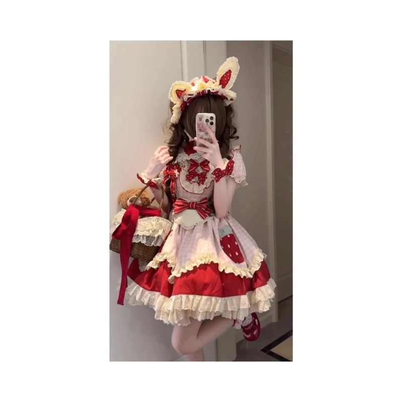 依钗 甜美可爱蓬蓬公主裙简约舒适洛丽塔萝莉装 女款