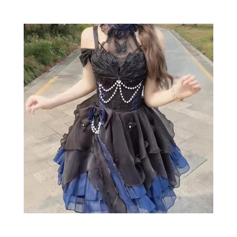依钗 天鹅湖千金感纯欲风公主小礼服感蝴蝶蓬蓬裙飞行日记萝莉装 女款