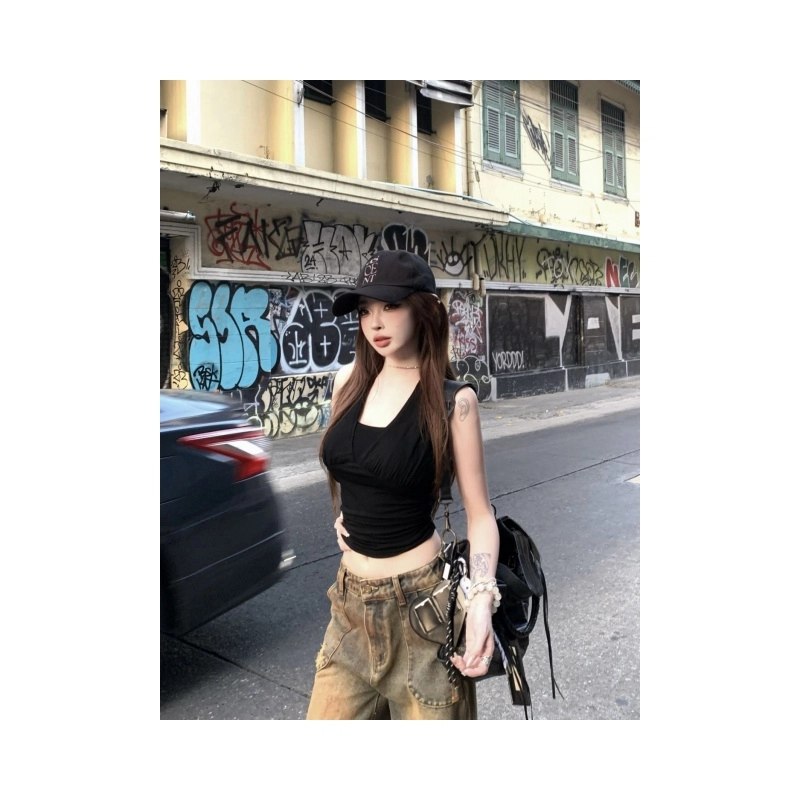 依钗 修身适中挂脖吊带 女款
