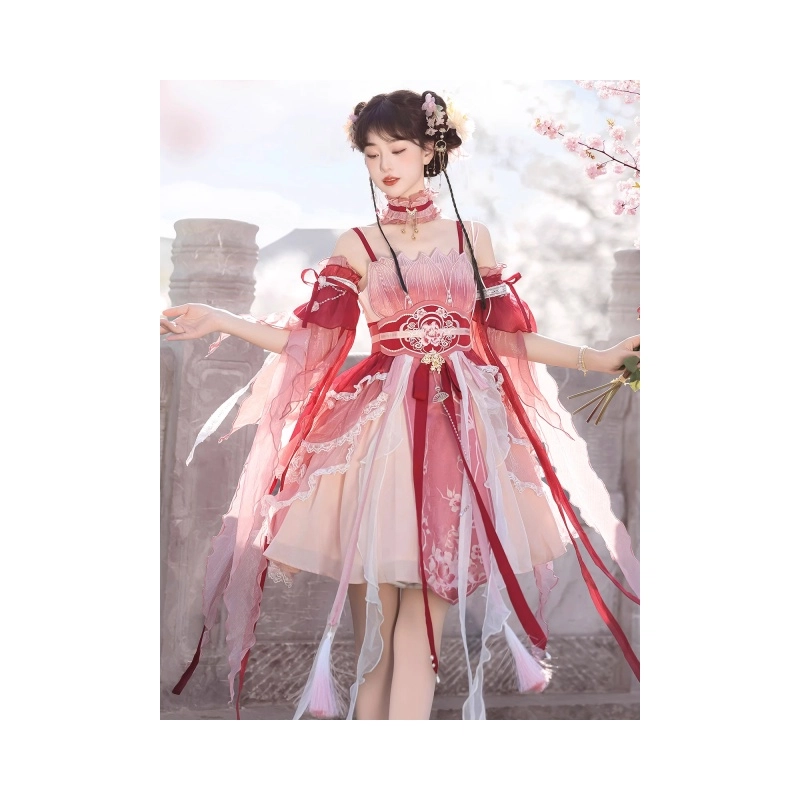 依钗 中华风朝露华刺绣汉元素羽袖腰封花嫁萝莉装 女款