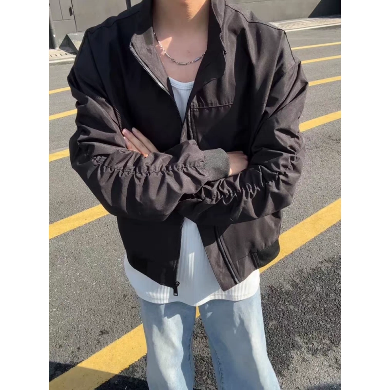 悍戈 美式高街痞帅风工装棒球夹克外套 男女同款