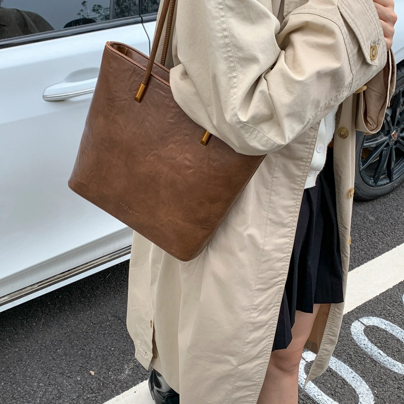ORANGE BEAN PU Tote