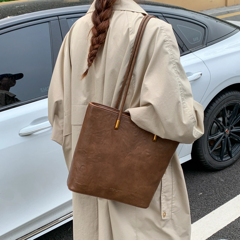 ORANGE BEAN PU Tote