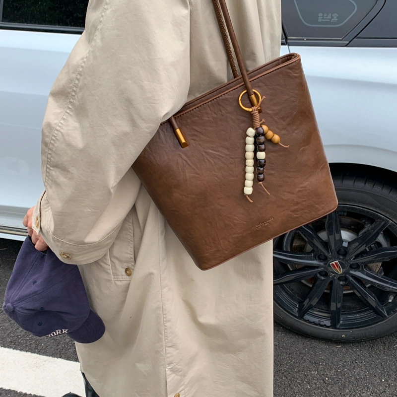ORANGE BEAN PU Tote