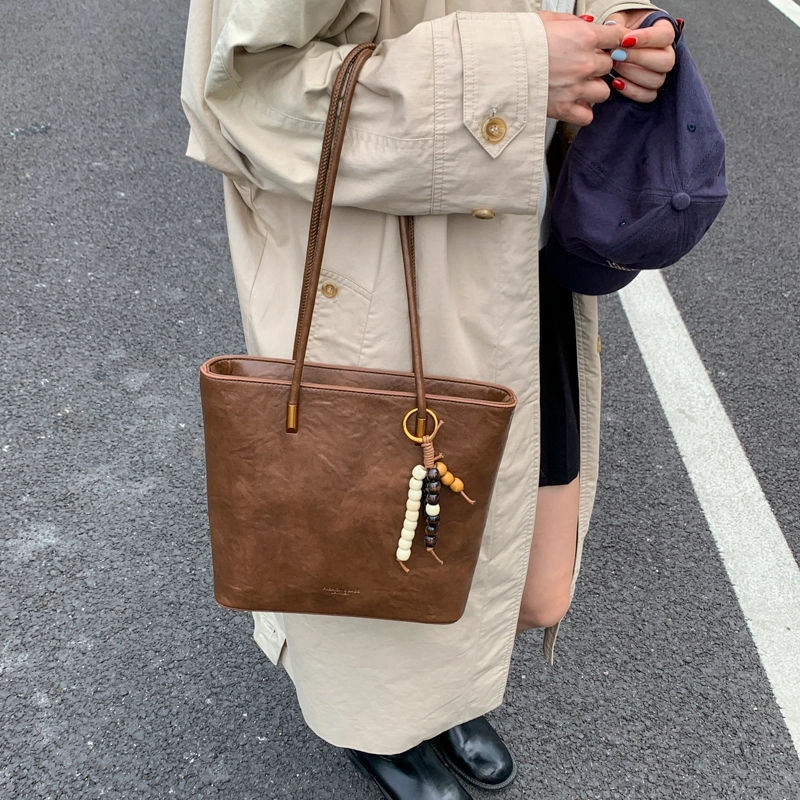 ORANGE BEAN PU Tote