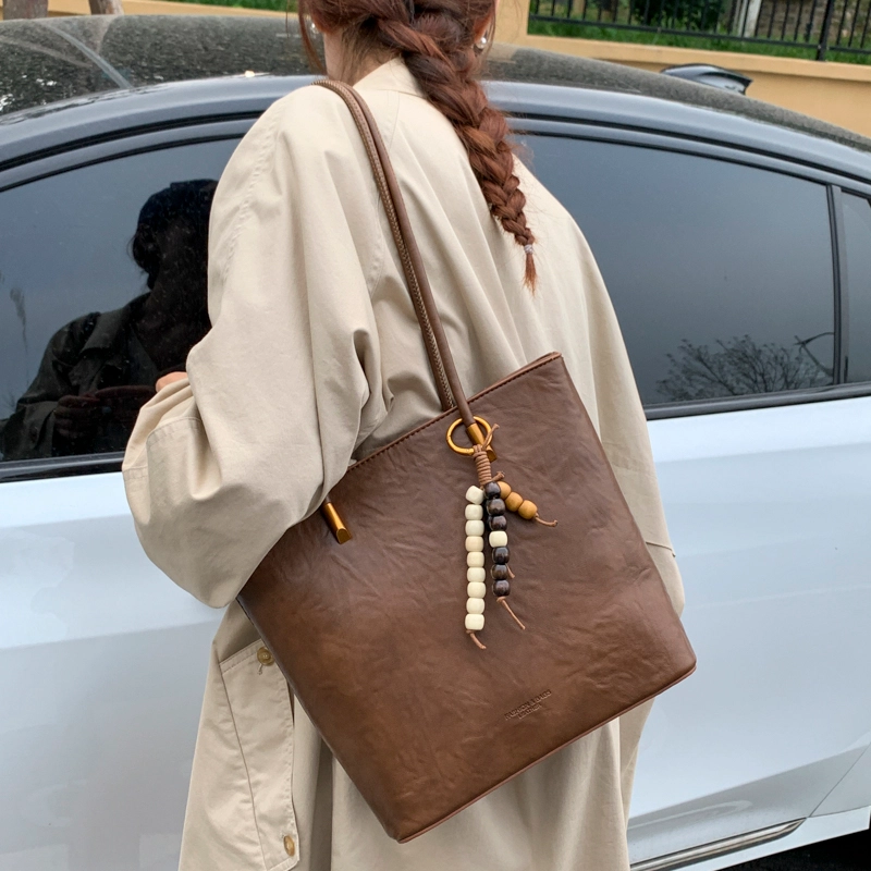 ORANGE BEAN PU Tote