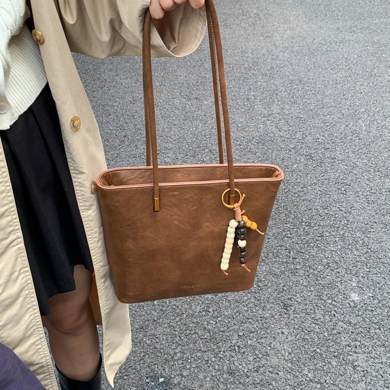 ORANGE BEAN PU Tote