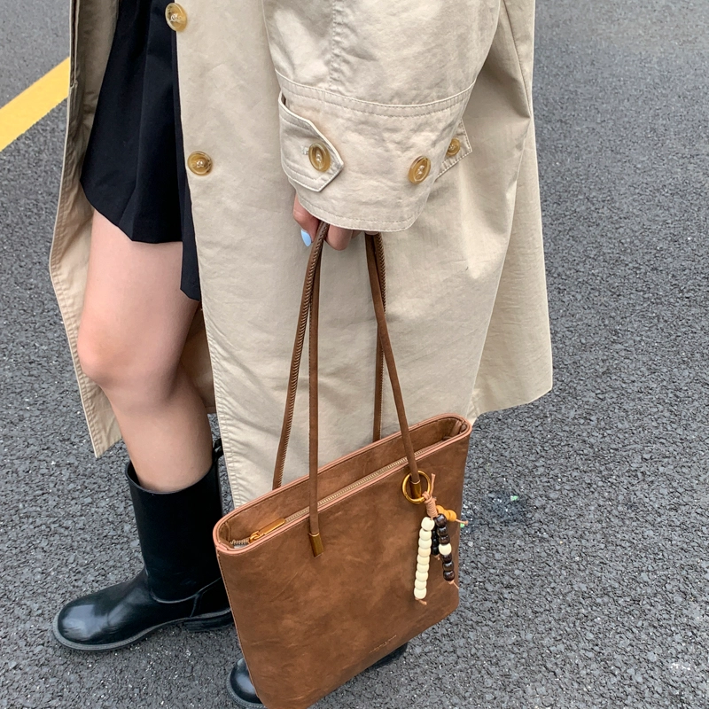 ORANGE BEAN PU Tote