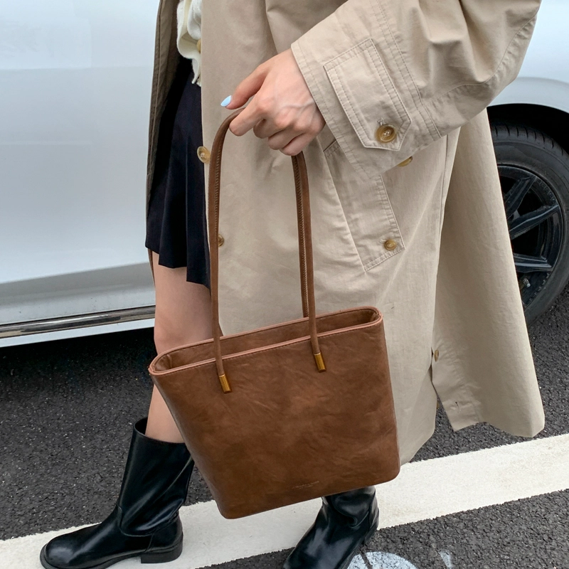 ORANGE BEAN PU Tote