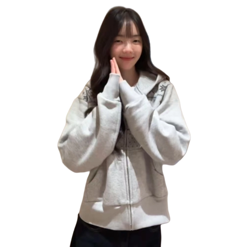 望莱仕 秋冬韩系复古连帽女宽松百搭外套上衣潮卫衣 女款