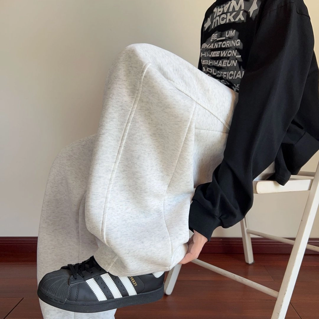 引创 运动弯刀裤男秋季直筒中高腰显瘦显高百搭早秋穿搭大码阔腿卫裤休闲裤 男女同款
