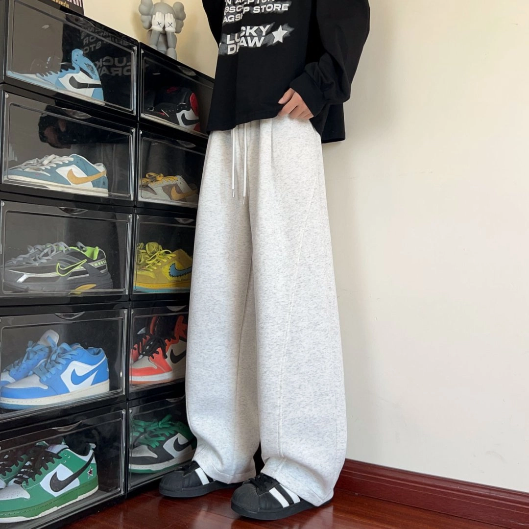引创 运动弯刀裤男秋季直筒中高腰显瘦显高百搭早秋穿搭大码阔腿卫裤休闲裤 男女同款
