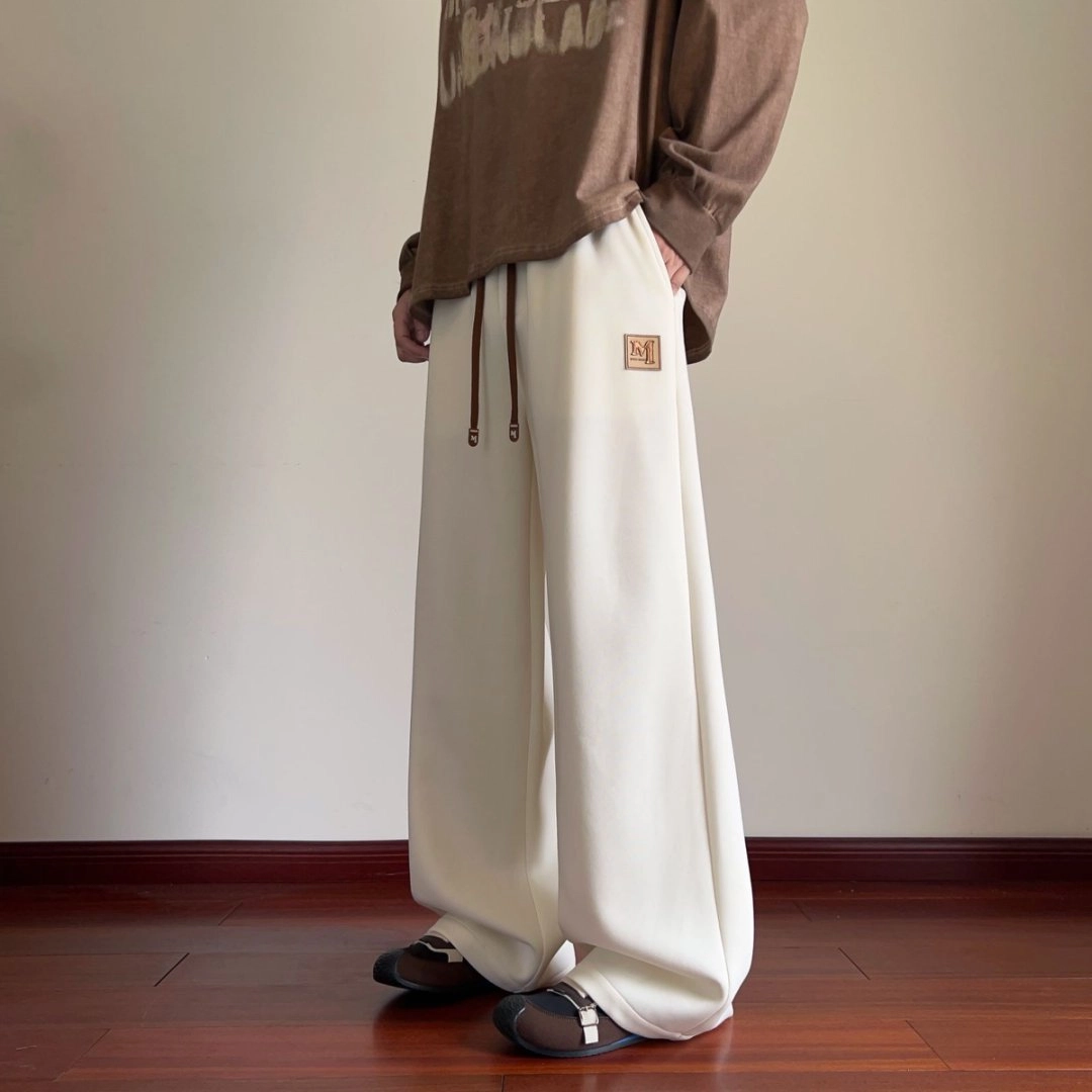 引创 秋季潮流长裤裤男垂顺直筒阔腿运动宽松百搭美式柔软加长卫裤休闲裤 男女同款