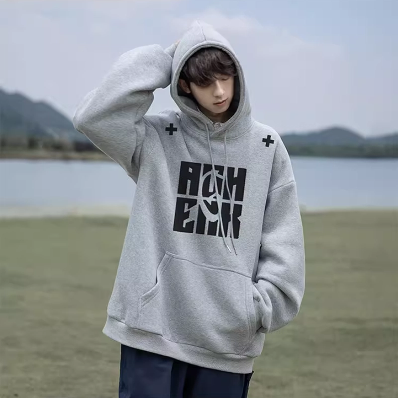 引创 重工刺绣藏肉百搭长袖高街潮牌连帽小众帽衫卫衣 男女同款