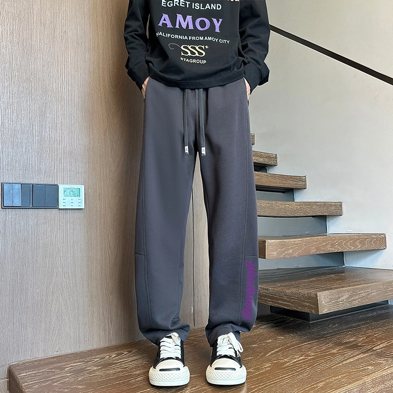 引创 秋季美式长裤裤健身篮球跑步宽松运动休暇直筒新潮裤子男休闲裤 男女同款