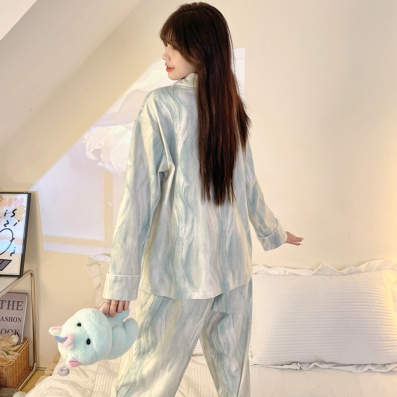 静英鸾 翻领卡通熊猫甜美风冬季德绒加厚保暖休闲舒适家居服睡衣套装 女款