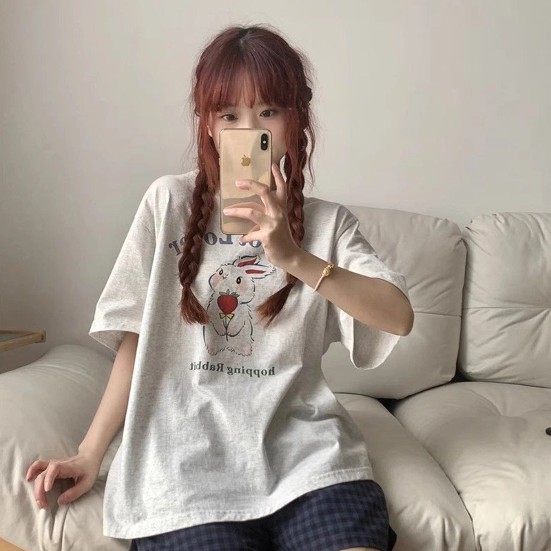 静英鸾 卡通兔子图案短袖短裤圆领设计家居服睡衣礼盒 女款