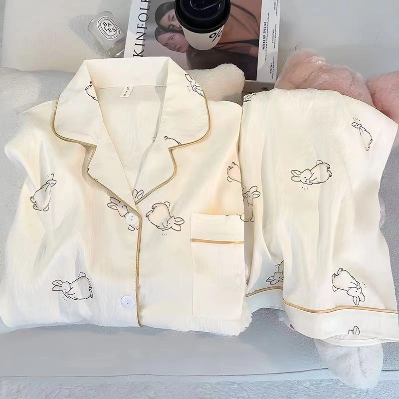 静英鸾 兔子图案简约舒适可外穿家居服睡衣礼盒 女款