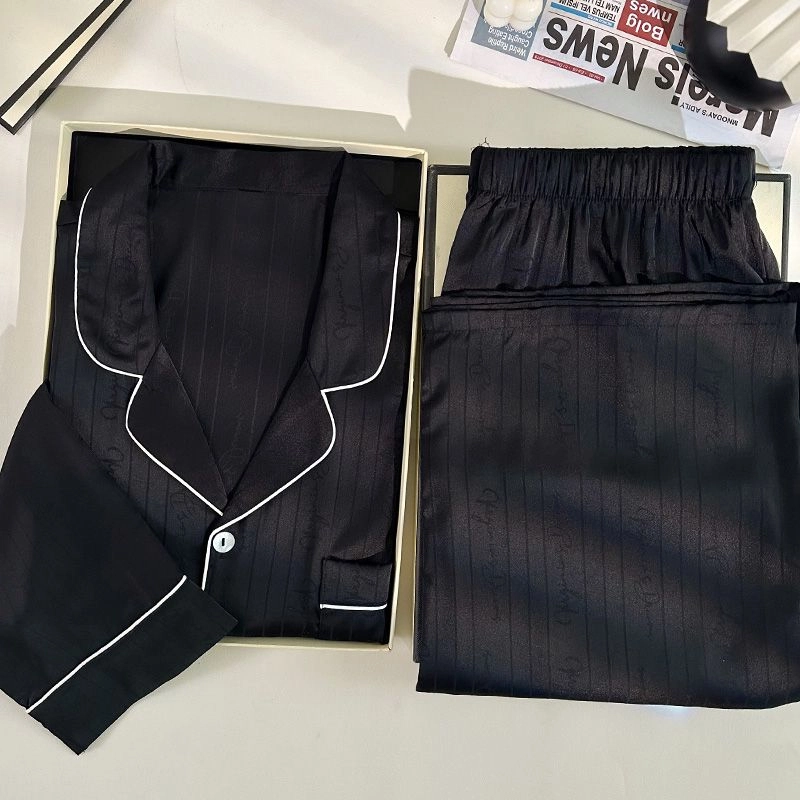 静英鸾  纯色翻领时尚简约风休闲舒适家居服睡衣礼盒 男款