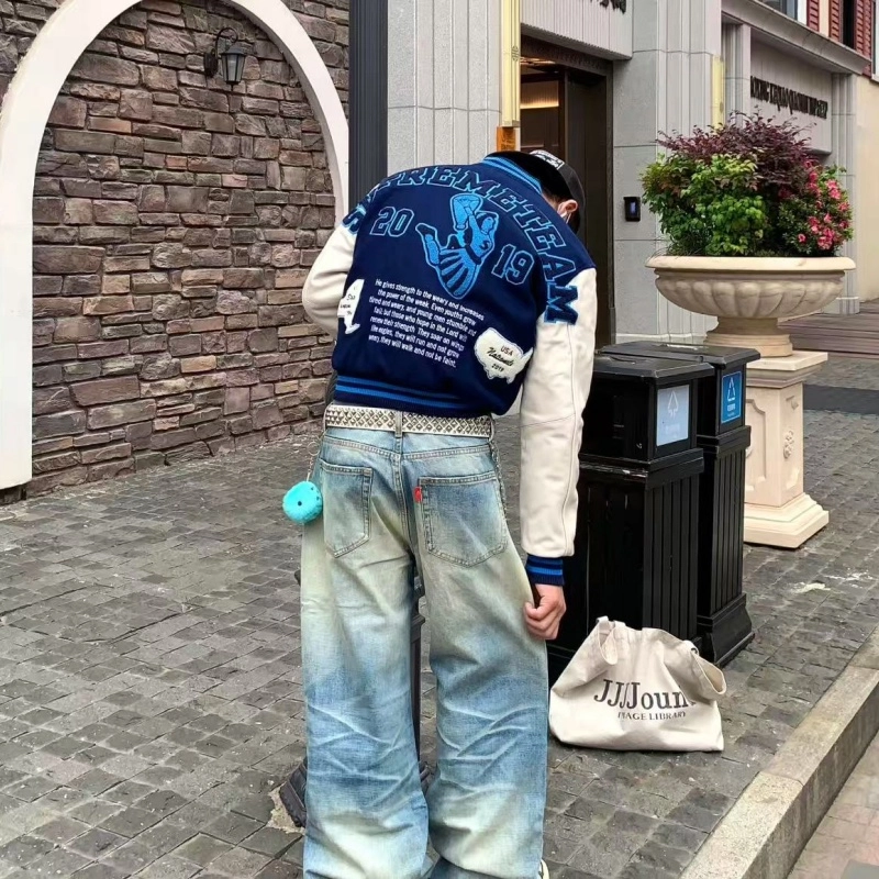 悍戈 美式高街复古潮流棒球服 多元素设计舒适保暖百搭夹克 男女同款