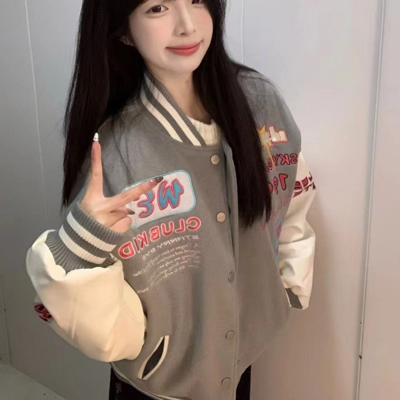 寻星记  美式潮流拼接刺绣夹克青春感与高级感并存棒球服 男女同款