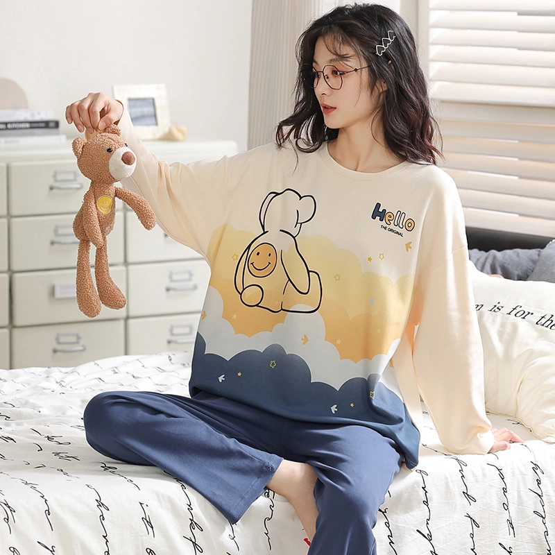 帕兰朵 长袖家居服柔软舒适睡衣套装 女款