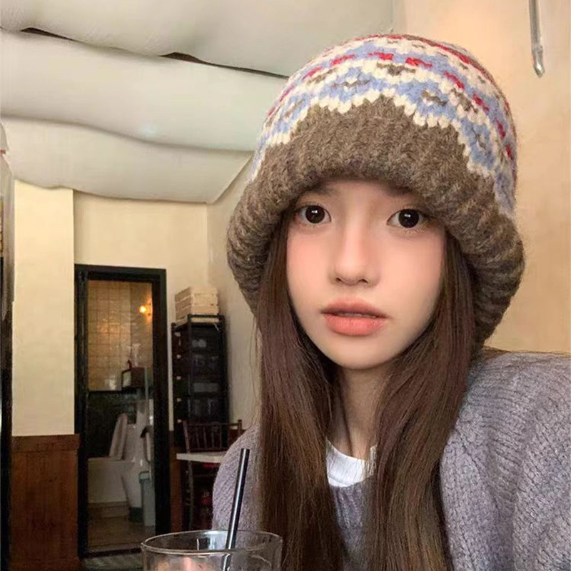 无限兔 提花费尔岛护耳帽子针织毛线包包帽巴克拉拉法加厚保暖雷锋帽 腈纶 绒线帽 男女同款情侣款