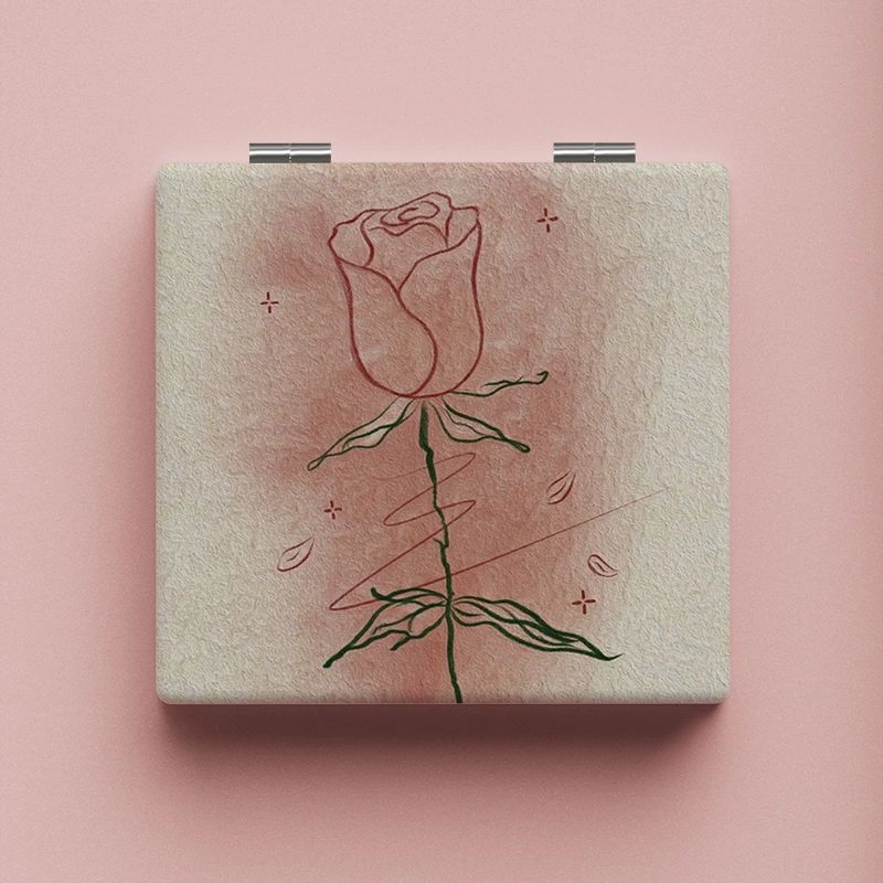 计轩 玫瑰花化妆镜