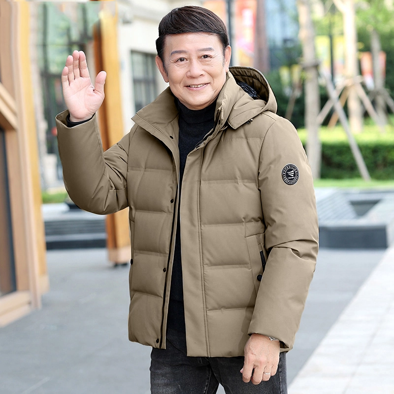 雅鹿 字母标志可脱卸帽长袖羽绒服 男款
