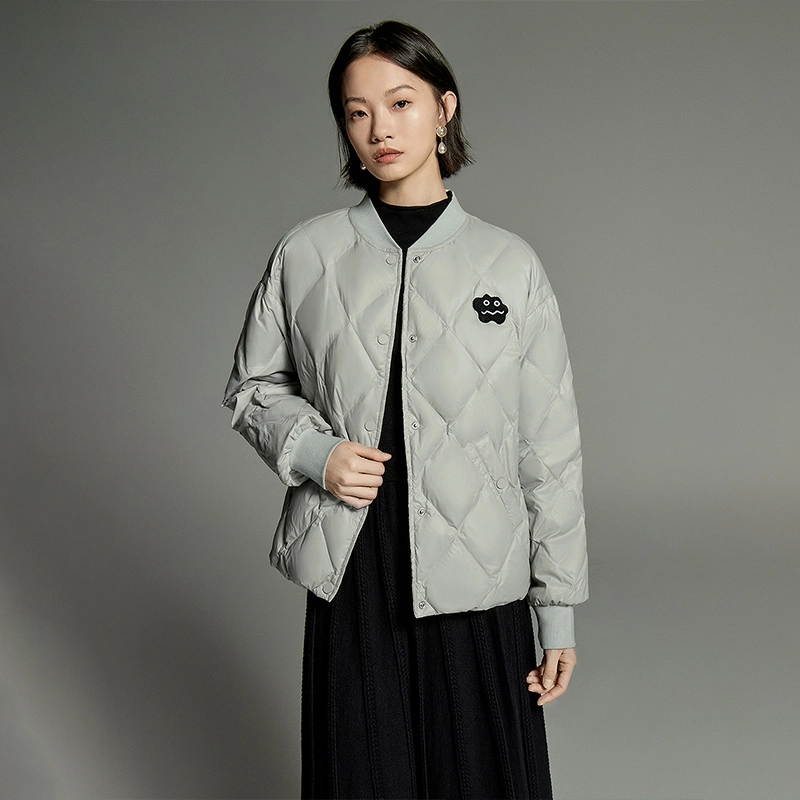 初语 轻薄短款立领防风保暖棒球服羽绒服 女款