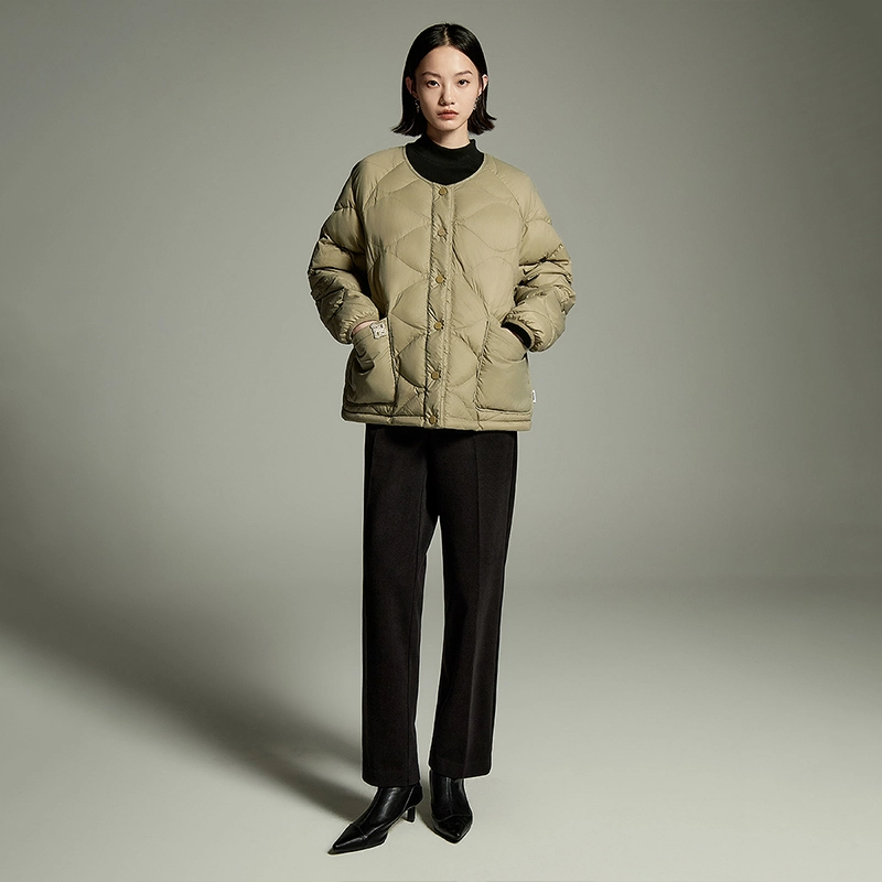 初语 黑科技火山岩保暖加厚小个子菱格纹羽绒服 女款