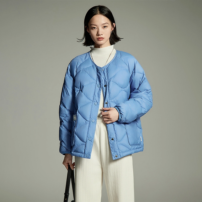 初语 黑科技火山岩保暖加厚小个子菱格纹羽绒服 女款