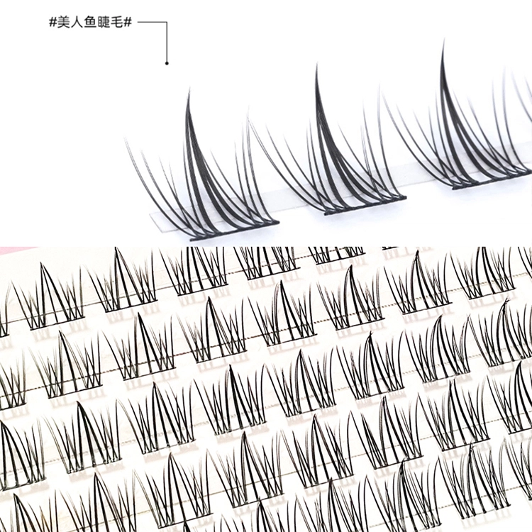 酷乐丝 美人鱼+宽梗鱼尾假睫毛 自然纤长款 仿真卷翘漫画人鱼款 两款组合套装