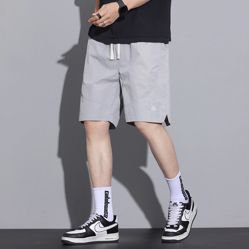 羽浅 冰丝速干夏季超薄学生美式运动潮流五分宽松中裤休闲短裤 男款