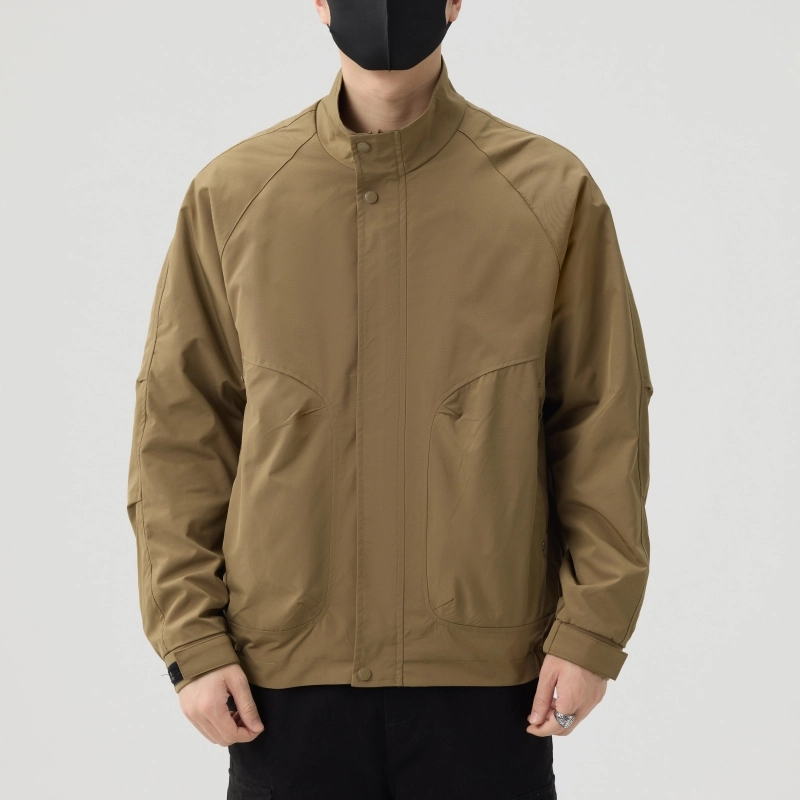 羽浅 潮牌美式立领工装外套春秋季高级感休闲上衣服时尚百搭夹克 男款