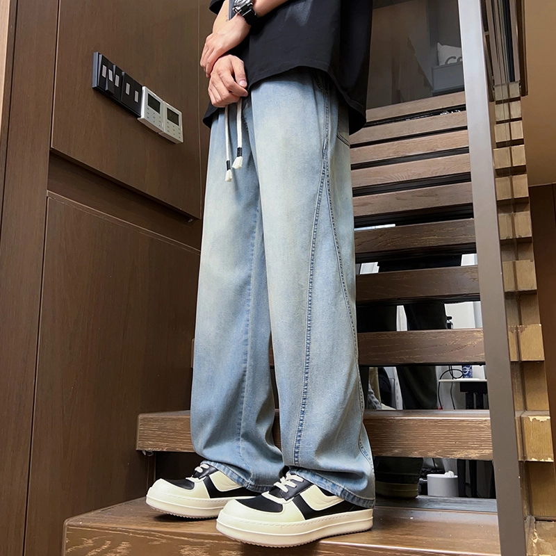 羽浅 宽松直筒休闲牛仔裤 男款