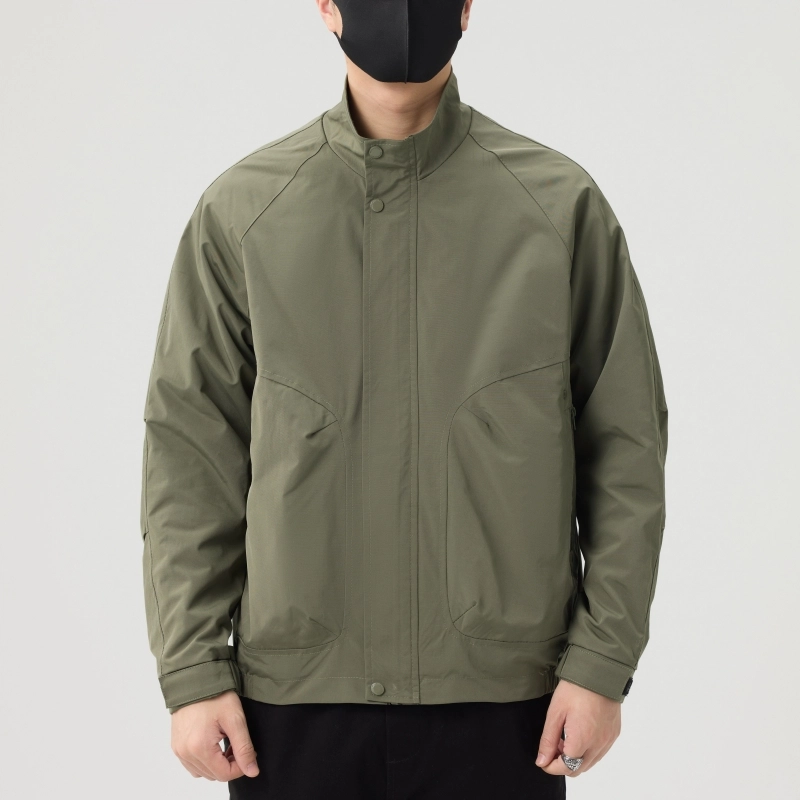 羽浅 潮牌美式立领工装外套春秋季高级感休闲上衣服时尚百搭夹克 男款
