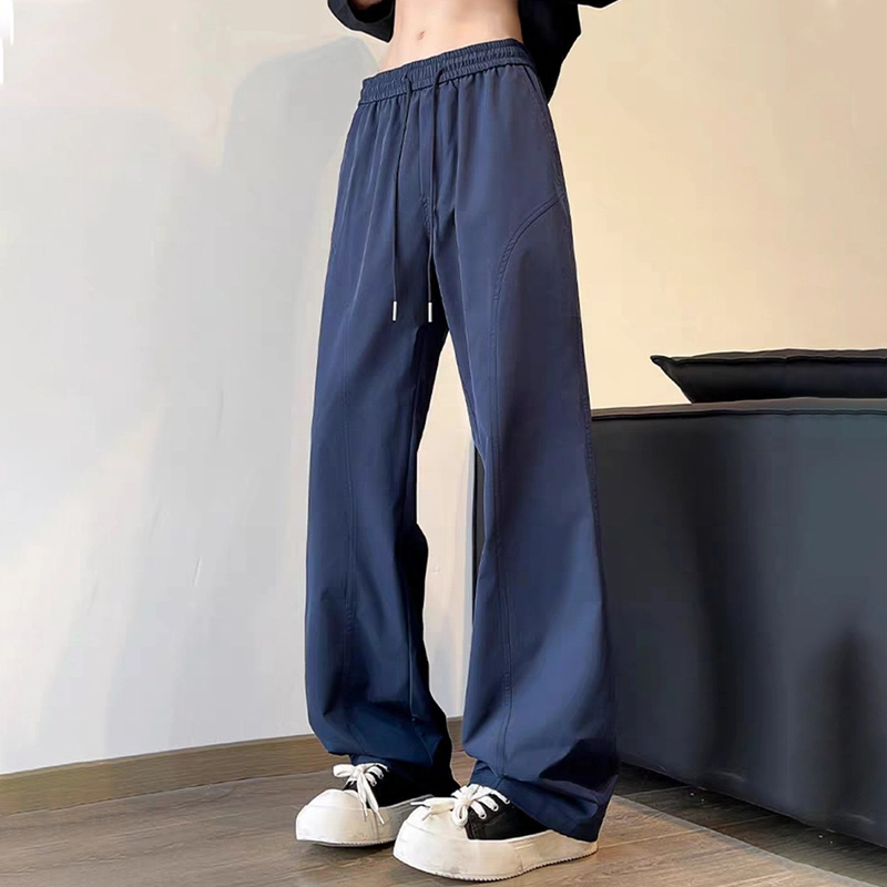 羽浅 纯色直筒垂感系带休闲裤 男女同款