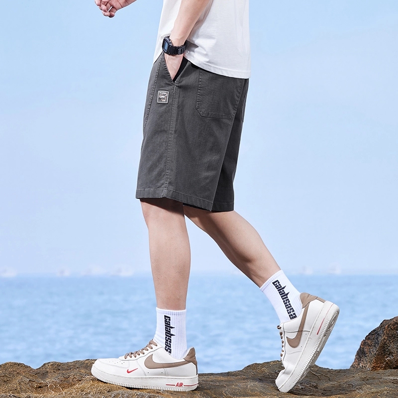 羽浅 男夏季薄款百搭宽松直筒中裤男生韩版运动透气五分裤子男休闲短裤 男款